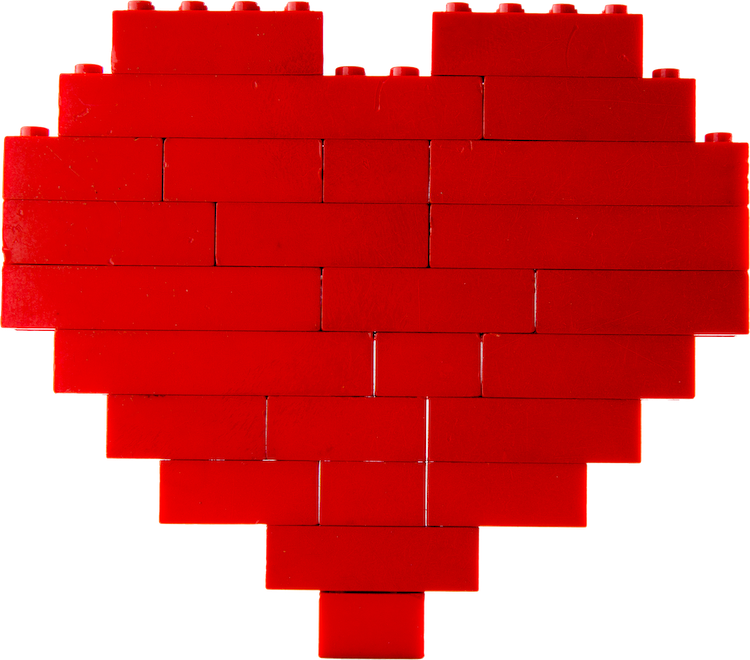 heart shape made of legos