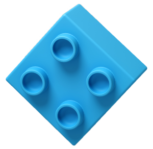 blue logo brick